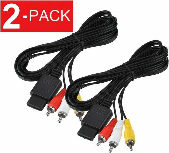 Main image of 2X N64 SNES Gamecube 6FT RCA AV TV Audio Video Stereo Cable Cord For  64