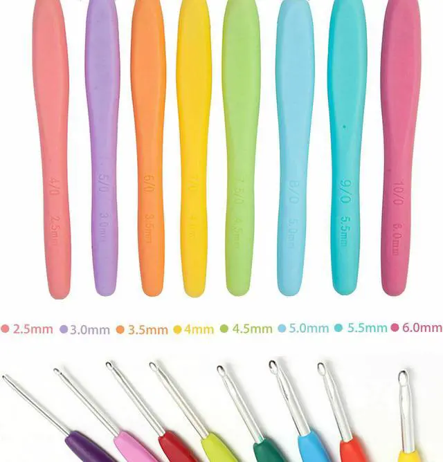 Alt view image 3 of 7 - 53Pcs Crochet Hooks Knitting Needles Knit Weave Craft Yarn Set Sewing Accessory