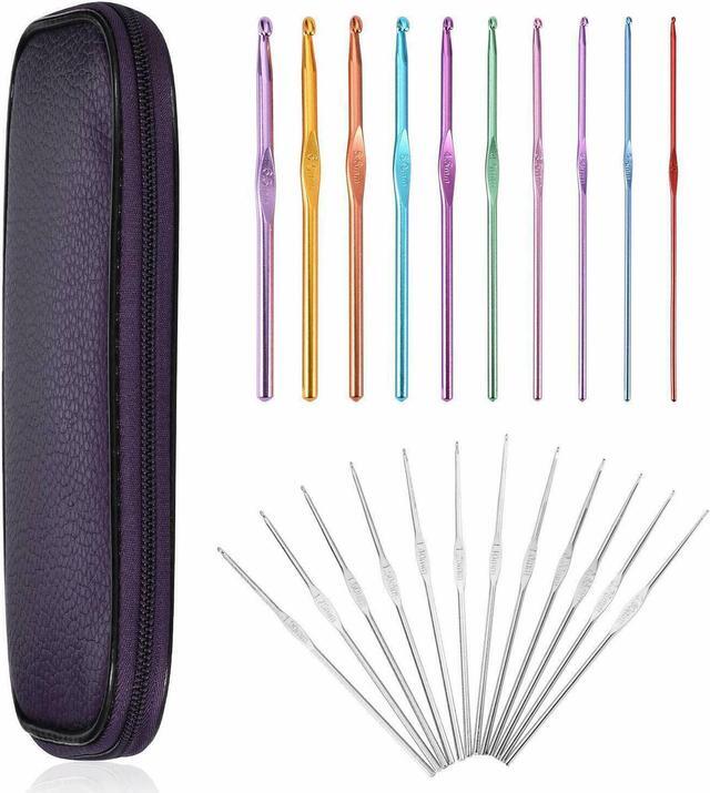 Alt view image 2 of 6 - Crochet Hook Set Kit Yarn Knitting Needles Ergonomic Plastic Metal Supplies