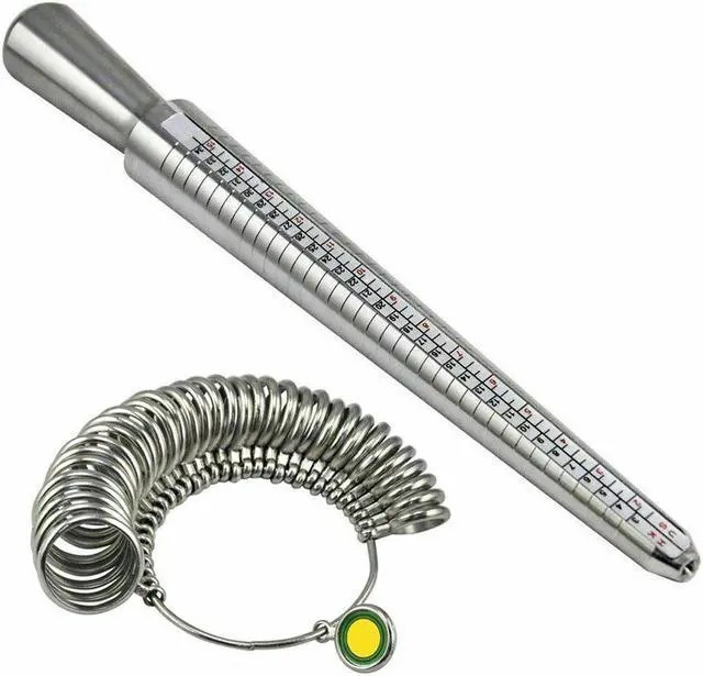 Alt view image 4 of 6 - US Ship Metal Ring Sizer Guage Mandrel Finger Sizing Measure Stick Standard Tool