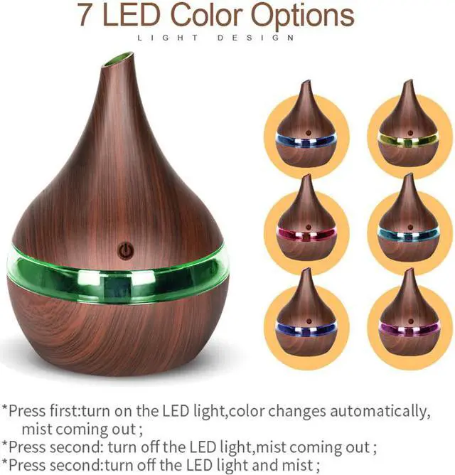 Alt view image 5 of 8 - 300ml USB Electric Aroma Air Diffuser Wood Ultrasonic Air Humidifier Essential Oil Aromatherapy Cool Mist Maker For Home