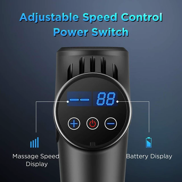 Alt view image 3 of 8 - Muscle Massage Gun, Handheld Tissue Massager, Cordless Electric Percussion Massager with 4 Heads and 20 Adjustable Speeds for Muscles, Back, Foot, Neck, Shoulder, Leg, Calf Pain Relief