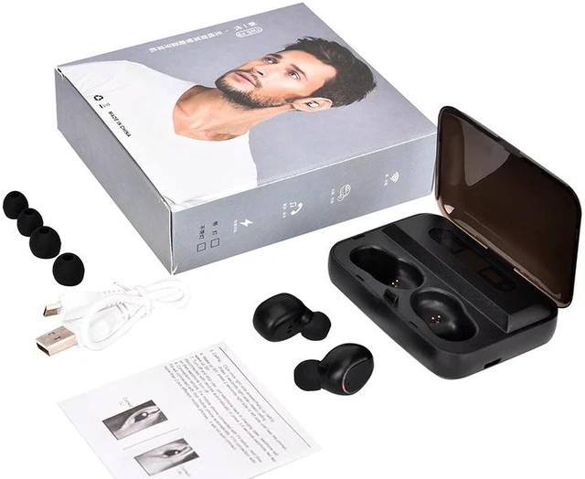 Alt view image 7 of 8 - TWS Bluetooth 5.0 Wireless Earphone 3D Bass Stereo In-ear Bluetooth Earphones Earbuds Handsfree Headset With Microphone Charging Case for Cell Phones