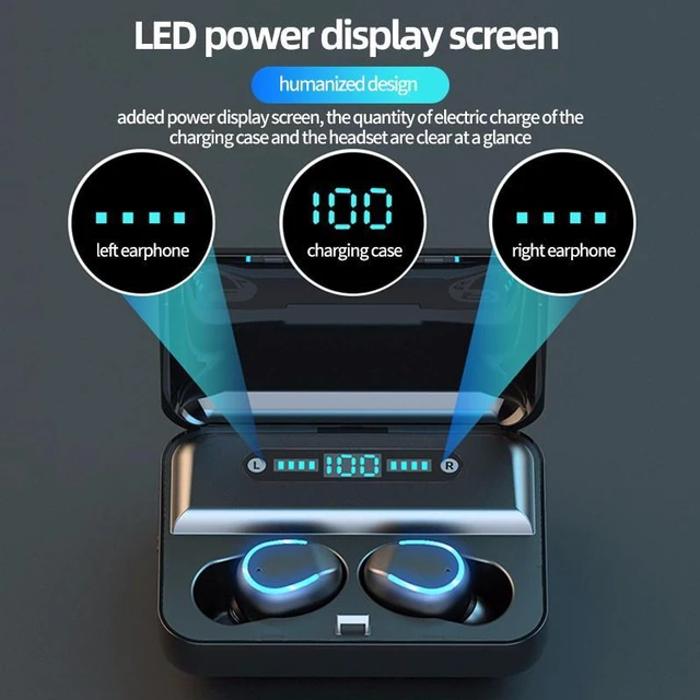 Alt view image 5 of 8 - TWS Bluetooth 5.0 Wireless Earphone 3D Bass Stereo In-ear Bluetooth Earphones Earbuds Handsfree Headset With Microphone Charging Case for Cell Phones