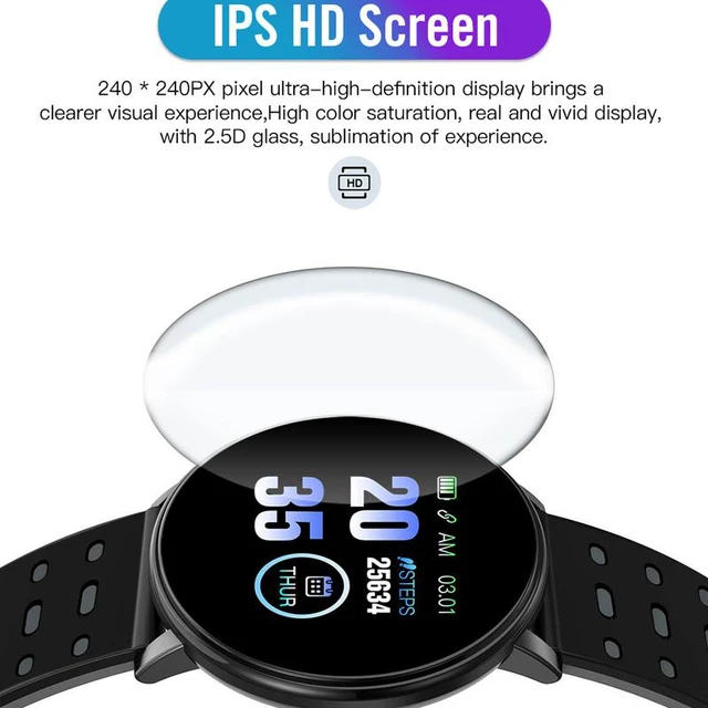 Alt view image 3 of 7 - Smart Bracelet Blood Pressure Measurement IP67 Life Waterproof Fitness Tracker Watch Women Men Heart Rate Monitor Smartband for IOS Android