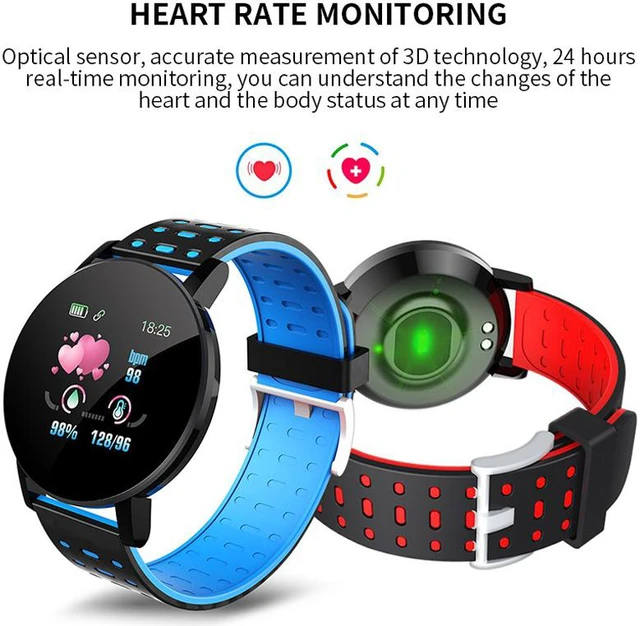 Alt view image 2 of 7 - Smart Bracelet Blood Pressure Measurement IP67 Life Waterproof Fitness Tracker Watch Women Men Heart Rate Monitor Smartband for IOS Android