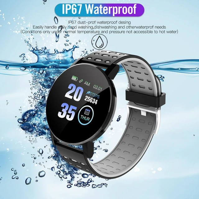 Alt view image 6 of 7 - Smart Bracelet Blood Pressure Measurement IP67 Life Waterproof Fitness Tracker Watch Women Men Heart Rate Monitor Smartband for IOS Android
