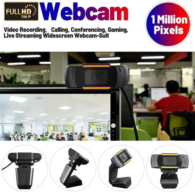 Alt view image 7 of 7 - HD Webcam 720p USB Rotating Camera Video Recording Web Camera with Microphone for PC Computer Laptop Desktop HD camera