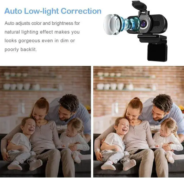 Alt view image 6 of 7 - Webcam 1080p USB Webcam Manual Focus Built-in Sound-absorbing Microphone Drive-free Web Camera for PC Laptop Web Cam Webcam