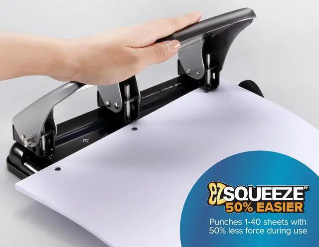 Alt view image 3 of 9 - Bostitch EZ Squeeze 40-sheet Hole Punch