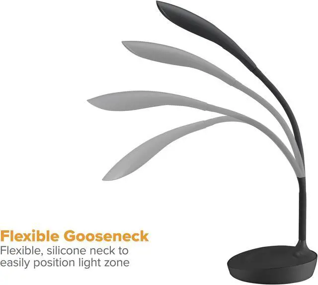 Alt view image 2 of 9 - bostitch office ktvled1502blk gooseneck led desk lamp with usb charging port, dimmable, black