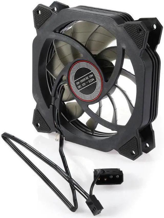 Alt view image 5 of 5 - 1pc DC12V PC Silent Cooler Computer Case CPU Cooling Fan 120mm Dual Halo Hydraulic Bearing Heat Sink Radiator Multicolor Red Fan