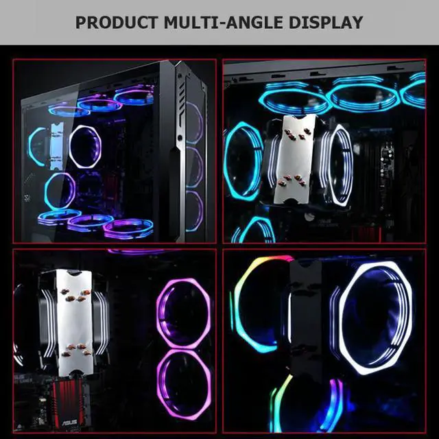 Alt view image 3 of 5 - 1pc DC12V PC Silent Cooler Computer Case CPU Cooling Fan 120mm Dual Halo Hydraulic Bearing Heat Sink Radiator Multicolor Red Fan
