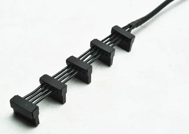 Alt view image 2 of 5 - High Quality 1 Pcs Practical Durable PC Server 4 pins IDE Molex 1 to 5 SATA Power Cable Adapter Splitter Cables 18AWG Black 40cm