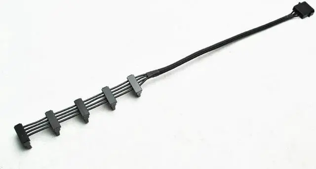 Alt view image 5 of 5 - High Quality 1 Pcs Practical Durable PC Server 4 pins IDE Molex 1 to 5 SATA Power Cable Adapter Splitter Cables 18AWG Black 40cm