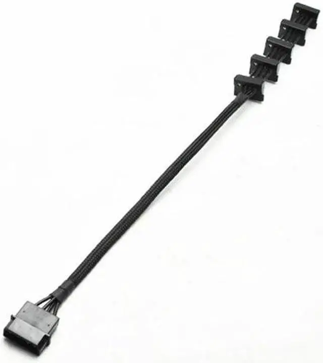 Alt view image 4 of 5 - High Quality 1 Pcs Practical Durable PC Server 4 pins IDE Molex 1 to 5 SATA Power Cable Adapter Splitter Cables 18AWG Black 40cm