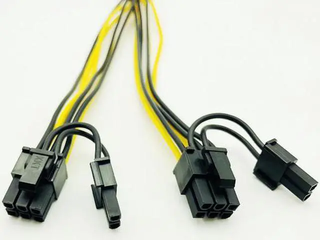 Alt view image 4 of 6 - 10PCS 6pin PCI Express to PCIe Dual 8pin Cable Motherboard Graphics Video Card PCI-e GPU VGA Splitter Hub Power Cable for Mining