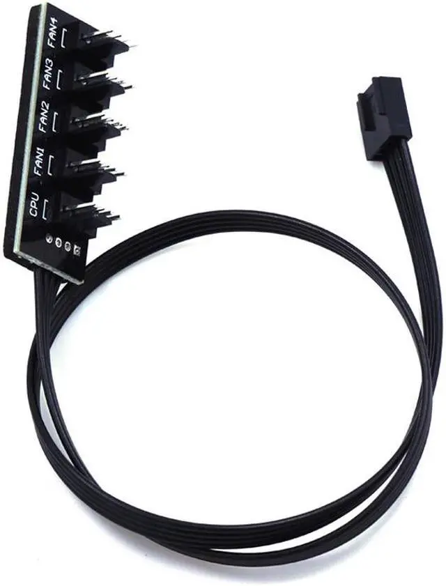 Main image of 40cm 1 to 5 4-pins Molex TX4 PWM CPU Cooler Case Chasis Cooling Fan Power Cable Hub Splitter Adapter PWM 4Pin Fan Hub Controller