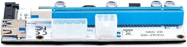 Alt view image 4 of 5 - VER008S 3 in 1 Molex 4Pin SATA 6PIN PCIE PCI-E PCI Express Riser Card 1x to 16x USB 3.0 Cable For Mining Bitcoin Miner