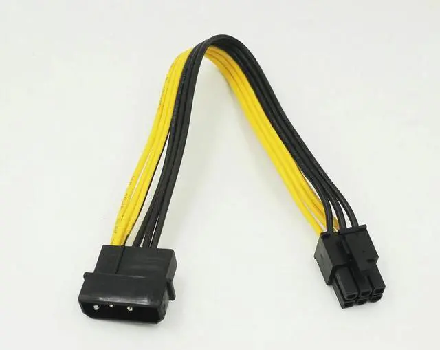 Alt view image 3 of 3 - 10pcs/lot 4 Pin Molex IDE to 6 Pin PCI-E Graphic Card Power Supply Cable Adapter PC Video 20CM 18AWG