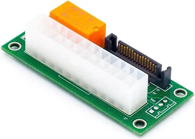 Alt view image 6 of 6 - 2017 Newest ATX 24Pin to Molex SATA Dual PSU Power Supply Sync Starter Extender Cable Card For BTC Miner Machine add2psu