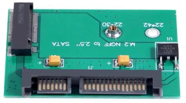 Alt view image 3 of 6 - M.2 NGFF B Key SSD Solid State Drive to Half-Height 2.5inch SATA Interface SSD Converter Adapter Card for PC Desktop Laptop