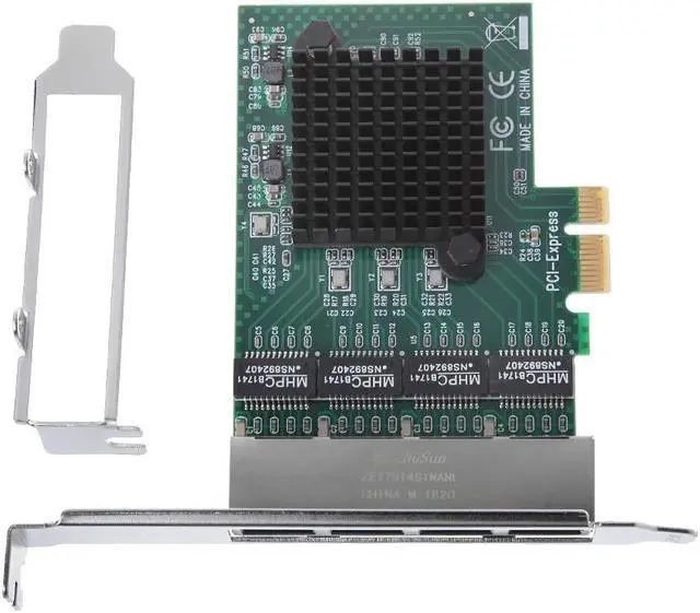 Alt view image 2 of 6 - 1Set For 10/100/1000M PCIe PCI Express to 4x Gigabit Card Ethernet Network Adapter 4 Port
