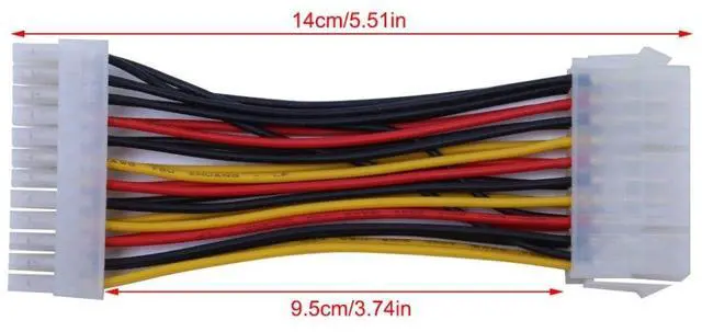 Alt view image 3 of 6 - 1PC ATX 20-Pin Male To 24-Pin Female Power Supply Adapter Cable For Laptop PC New