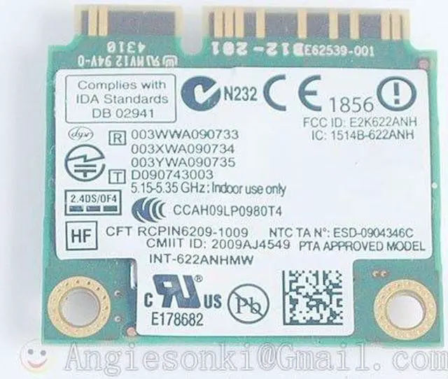 Alt view image 4 of 4 - DUAL BAND 2.4/5Ghz 622ANHMW ADVANCED-N 6200 6200ANH Mini PCI-E 802.11a/b/g/n Wireless WiFi CARD 2GGYM for Dell Toshiba Acer
