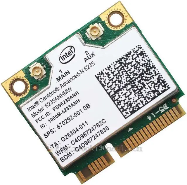 Alt view image 4 of 4 - 6235ANHMW SPS 670292-001 6235AN + BLUETOOTH 4.0 PCIE 802.11agn 300mbps 2.4G/5GHz Wifi Card for COMPAQ WIRELESS N 6235 hp