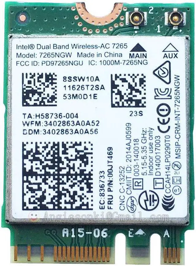 Main image of 7265NGW Dual Band BT4.0 NGFF 867Mbps 04X6030/00JT469 Wireless-AC 7265 Wifi Card 7265AC for Lenovo E450c E550c Thinkpad X250 T450