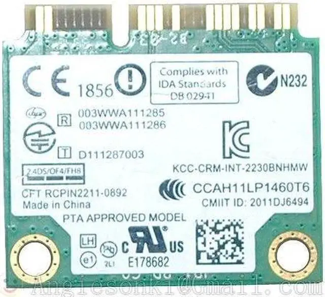 Alt view image 2 of 2 - 2230BNHMW Wifi Centrino Wireless-N 2230 + Bluetooth 4.0 300Mbps Mini PCI-E sps 670290-001 Intel 2230 WWWAN WiFi card