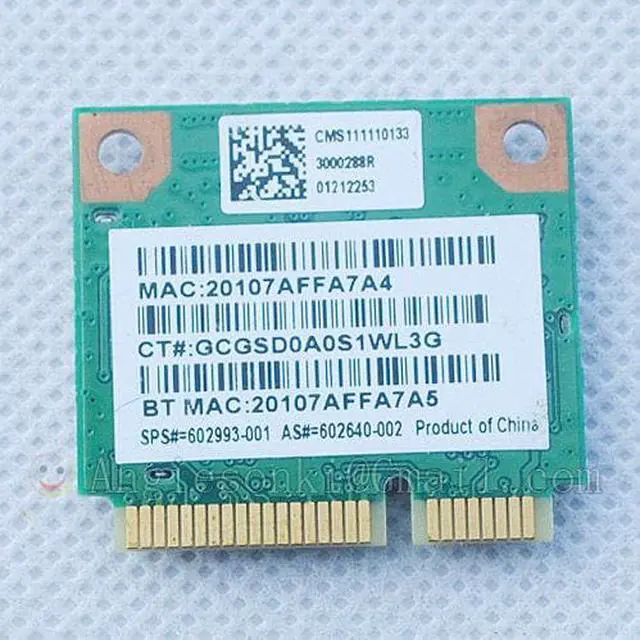 Alt view image 2 of 2 - 602640-001/ 602993-001 Realtek RTL8188CEB8 Wireless WIFI WLAN card BlueTooth BT 2.4 G Mini PCI E 802.11n for HP 4530S 4530S CQ57