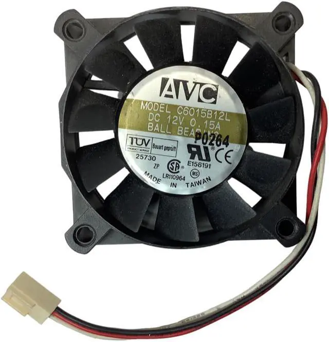 Alt view image 2 of 2 - AVC F6015B12L (60x15mm) DC12V 0.15A BALL BEARING, 3-WIRE, FAN & HEATSINK
