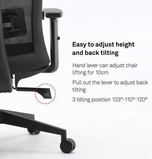 Alt view image 5 of 6 - SIHOO Home Office Chair with Ergonomic Design, Breathable Mesh Back and High Quality Sponge Cushion, for Home & Office, Black