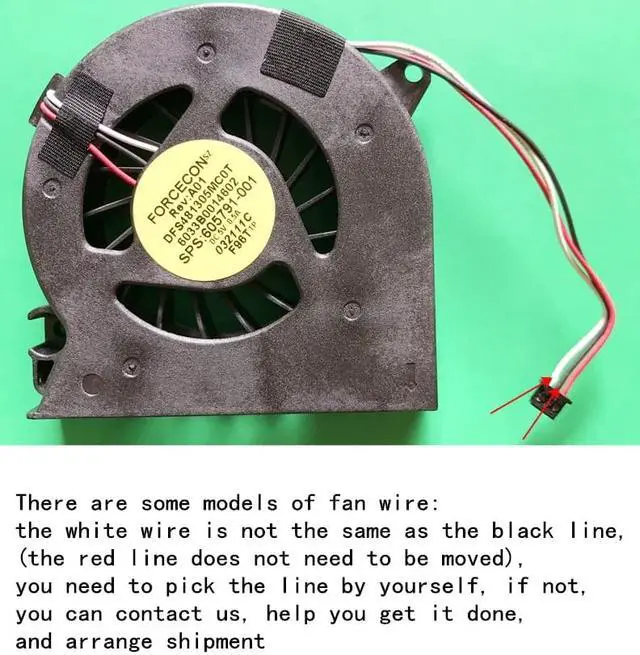 Alt view image 2 of 3 - New laptop CPU cooling fan Cooler radiator Notebook for HP FORCECON DFS481305MC0T 6033B0014602 SPS:605791-001 F96T 605787-001