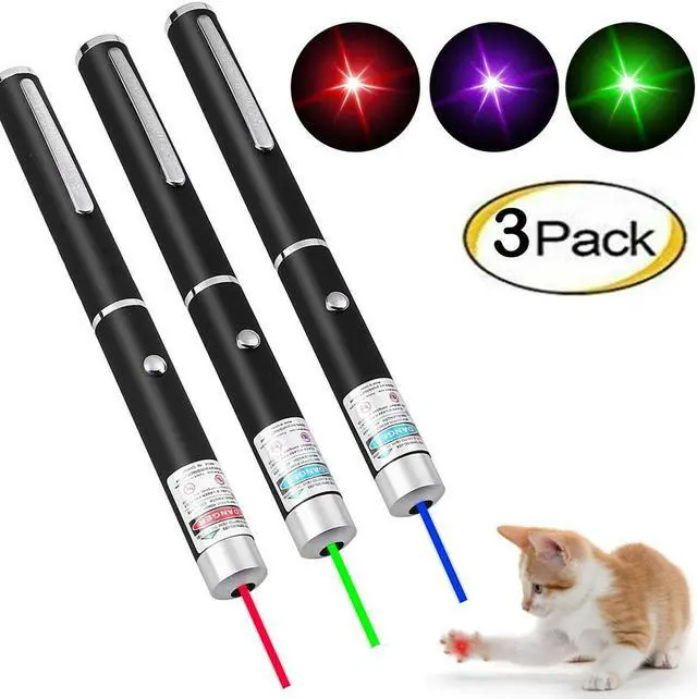 Main image of Laser Pointer Pen 900Mile Strong Green Blue Red Light Visible Beam Lazer 3 Packs