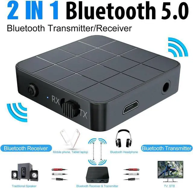 Main image of 2-in-1 Bluetooth 5.0 Wireless Audio Aux 3.5mm Adapter Transmitter and Receiver