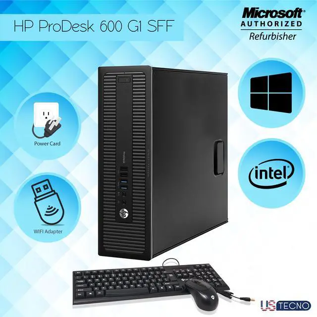 Main image of Hp ProDesk 600 G1 SFF Desktop Computer Intel Core i5 4570 16GB 2TB HDD DVD Windows 10 Home New Free Keyboard, Mouse,Power cord,WiFi Adapter