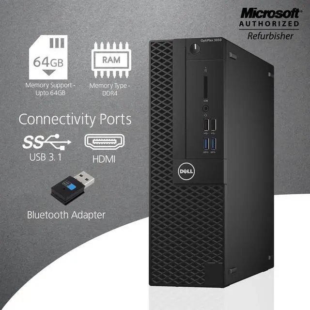 Alt view image 2 of 4 - Dell Optiplex 3050 Small Form Factor (SFF) Desktop Core i5 7th Gen 7500 @ 3.40 Ghz 8GB RAM 480GB SSD HDMI , Bluetooth 4.0 Win 10 Home 64 Bit