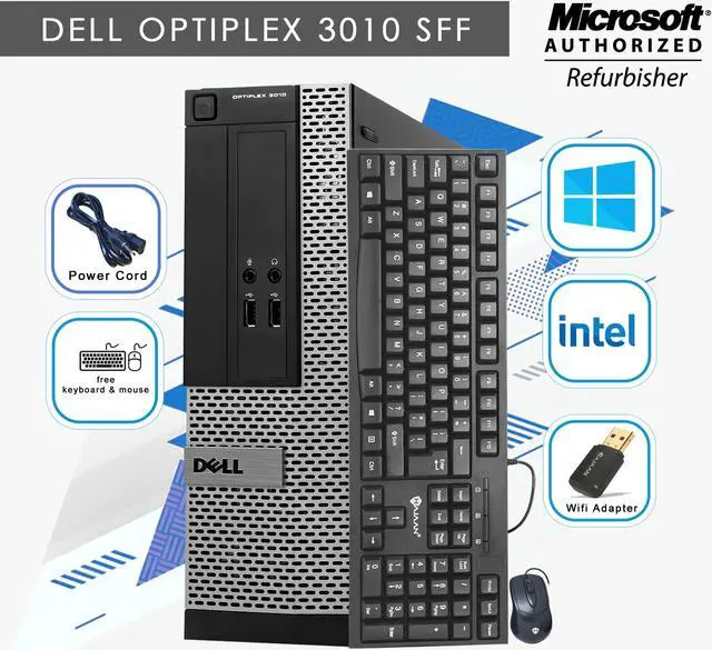 Alt view image 6 of 10 - Dell Optiplex 3010 SFF Desktop Computer Intel Core i5 3470 (3.2 GHz) 8GB DDR3 1TB HDD DVD Windows 10 Professional with Free Keyboard, Mouse,Power cord,WiFi Adapter