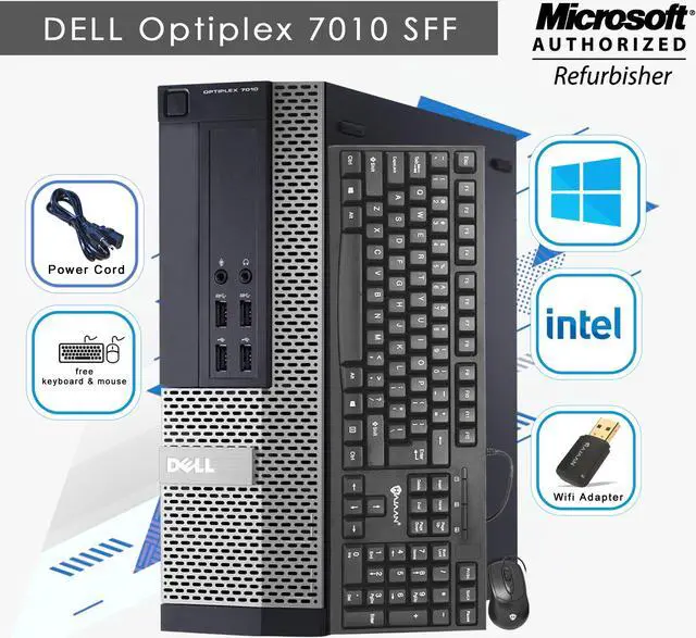 Alt view image 6 of 10 - Dell Optiplex 7010 SFF Computer Intel Core i5 3470 16GB RAM 1TB HDD DVD Windows 10 Professional  New Keyboard, Mouse,Power cord,WiFi Adapter