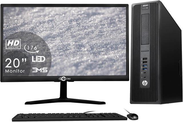 Refurbished: HP Workstation Z240 SFF Grade A Desktop PC Computer Core i5  6th Gen 6500 Upto 3.60 Ghz 16GB DDR4 256GB SSD USB 3.0 20 inch Tecnii  Monitor (HDMI) Win 10 Pro