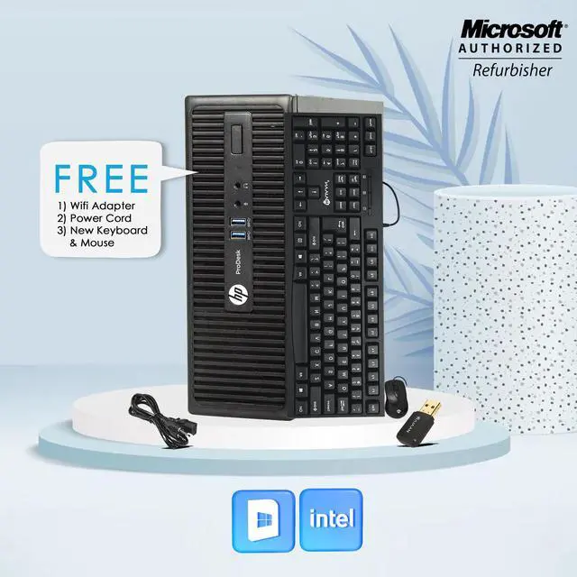 Alt view image 2 of 5 - Business PC Computer HP 400 G3 Desktop (SFF) Core i5 - 6500 3.20Ghz Upto 3.60 Ghz 16GB RAM 512GB SSD Windows 10 Pro- 64 Bit New Wired KB , Mouse, 1 X DP Port, Free WiFi Adapter