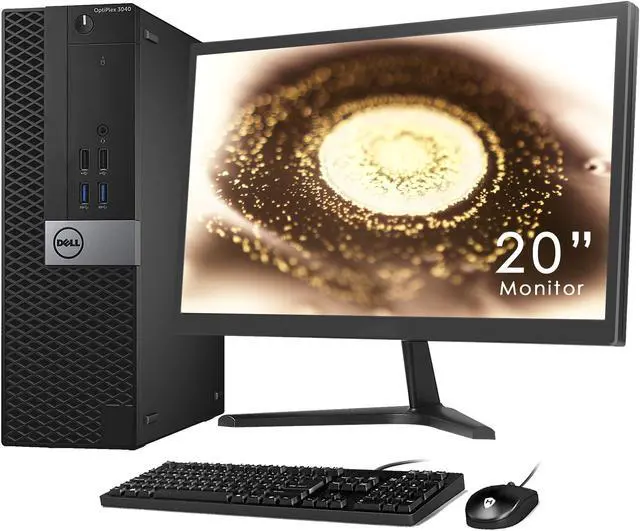 Main image of Dell PC desktop 3040 (SFF) Computer intel Core i5 6th Gen 6500 Upto 3.60 Ghz 8GB RAM 256GB SSD "20"  Inch Tecnii Monitor (HDMI)" Win10 HomeNew Wired KB , Mouse, 2 X DP Port, WiFi Adapter