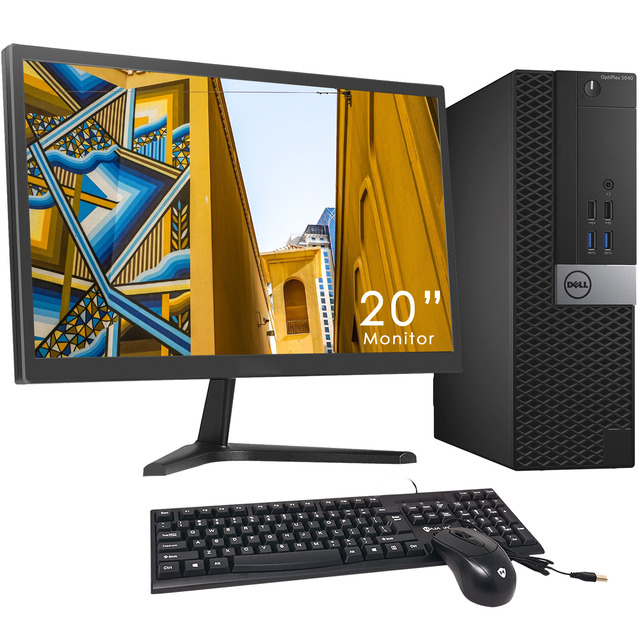 thumbnail image 2 of Refurbished Dell Optiplex Desktop I3 16GB RAM 256GB SSD + 2x 20in LCDs WiFi Win10 Pro 2 of 4