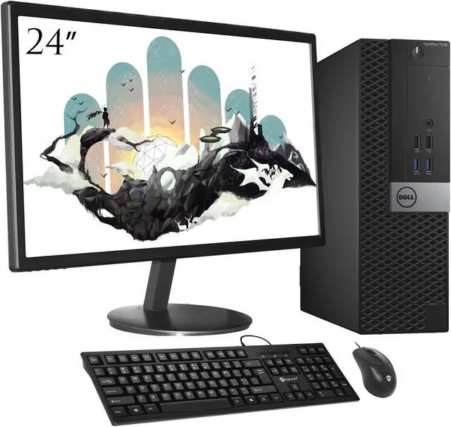 Alt view image 2 of 4 - DELL Optiplex 7040 SFF Desktop PC Computer Core i5 -6th Gen 6500 3.20Ghz upto 3.60 Ghz 8GB RAM 1TB SSD With BrandNew 24" Screen Monitor (HDMI) New Wired KB & Mouse Combo , WiFi Adapter