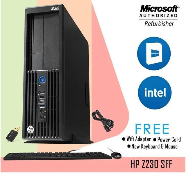 Alt view image 2 of 5 - Gaming desktop PC Computer HP Z230 Small Form Factor (SFF)  Core i5 4th Gen 4570 Upto 3.60 Ghz 8GB DDR3 1TB SSD (NVIDIA GeForce GT 1030 2GB DDR3)Win 10 Home New KB, Mouse,WiFi Adapter