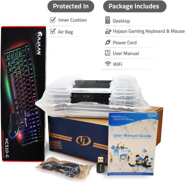 Alt view image 5 of 5 - DELL OptiPlex Gaming PC Desktop Tower Computer Intel Core i7 upto 4.00 GHz Processor 16GB DDR3L RAM 512GB SSD AMD Radeon RX 550 DDR5 4GB Graphics, Windows 10 Pro, WiFi, Gaming Keyboard & Mouse, HDMI