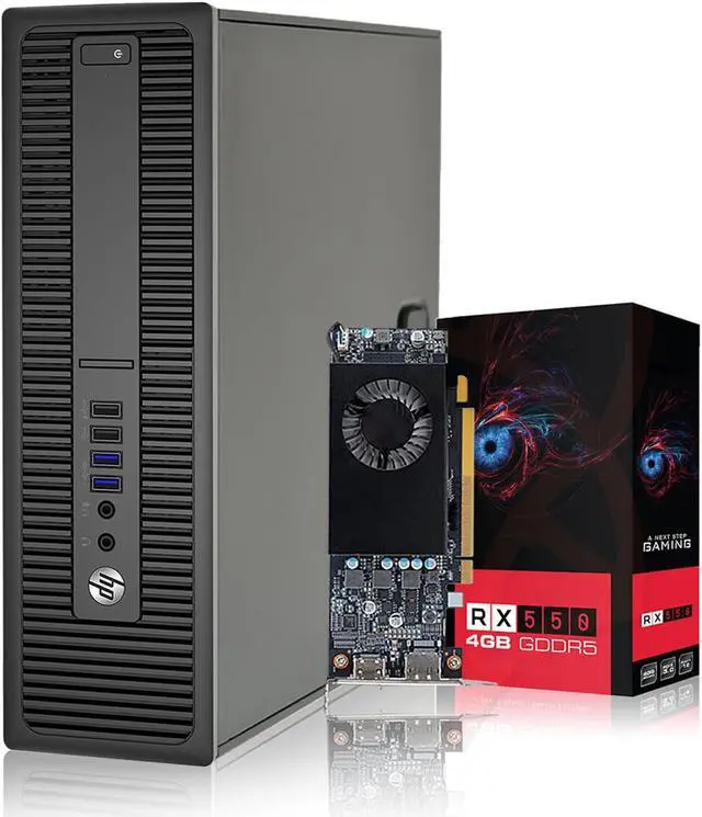 Main image of HP Gaming Desktop Computer intel Core i5 New 512GB SSD 16GB RAM With New AMD Radeon RX550 DDR5 4GB Memory, Windows 10 Pro, New free wireless Keyboard & Mouse, WiFi Adapter